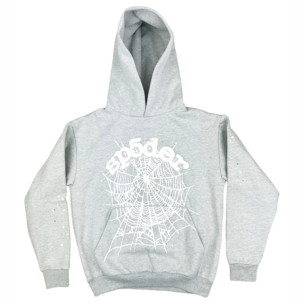 Sp5der OG Web Pullover Hoodie Heather Grey | Spider Worldwide